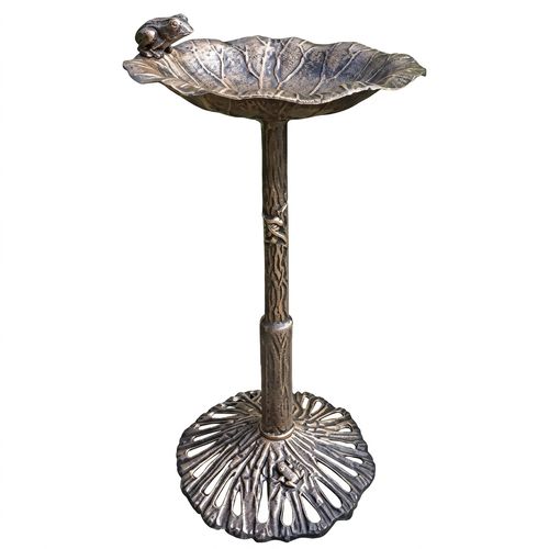 Oakland Living Frog Design Aluminum Birdbath